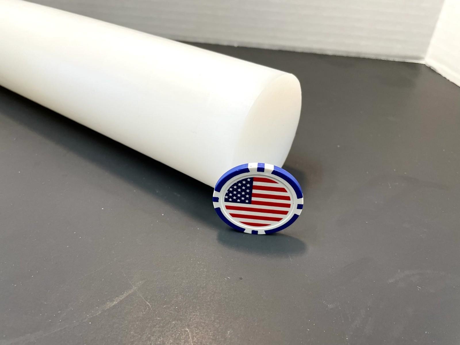 UHMW White Round Rod 2.50 Diameter x 12″ Long, 1 Unit, Extruded