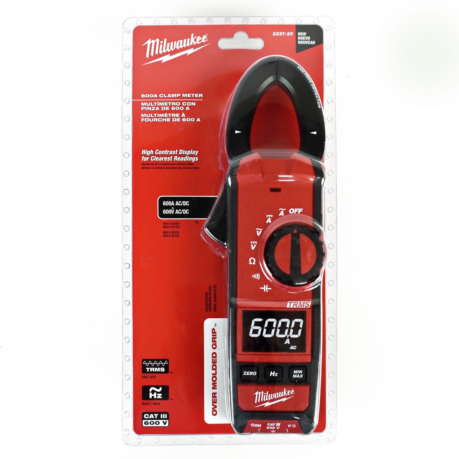 Milwaukee 2237-20 600A AC/DC TRMS Clamp Meter – New -N