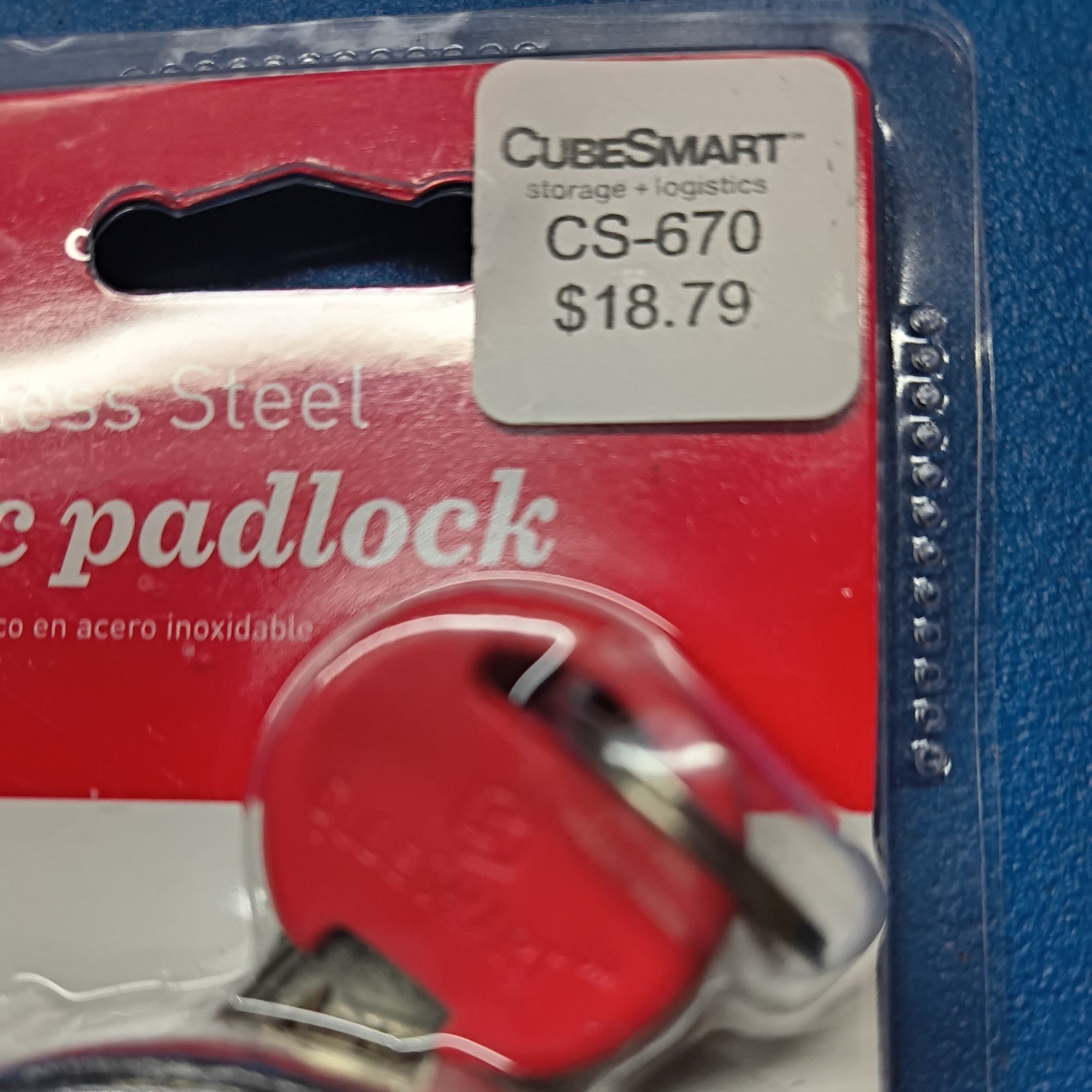 CubeSmart 2¾» Stainless Steel Disc Padlock New Key Lock Storage Locker U Haul