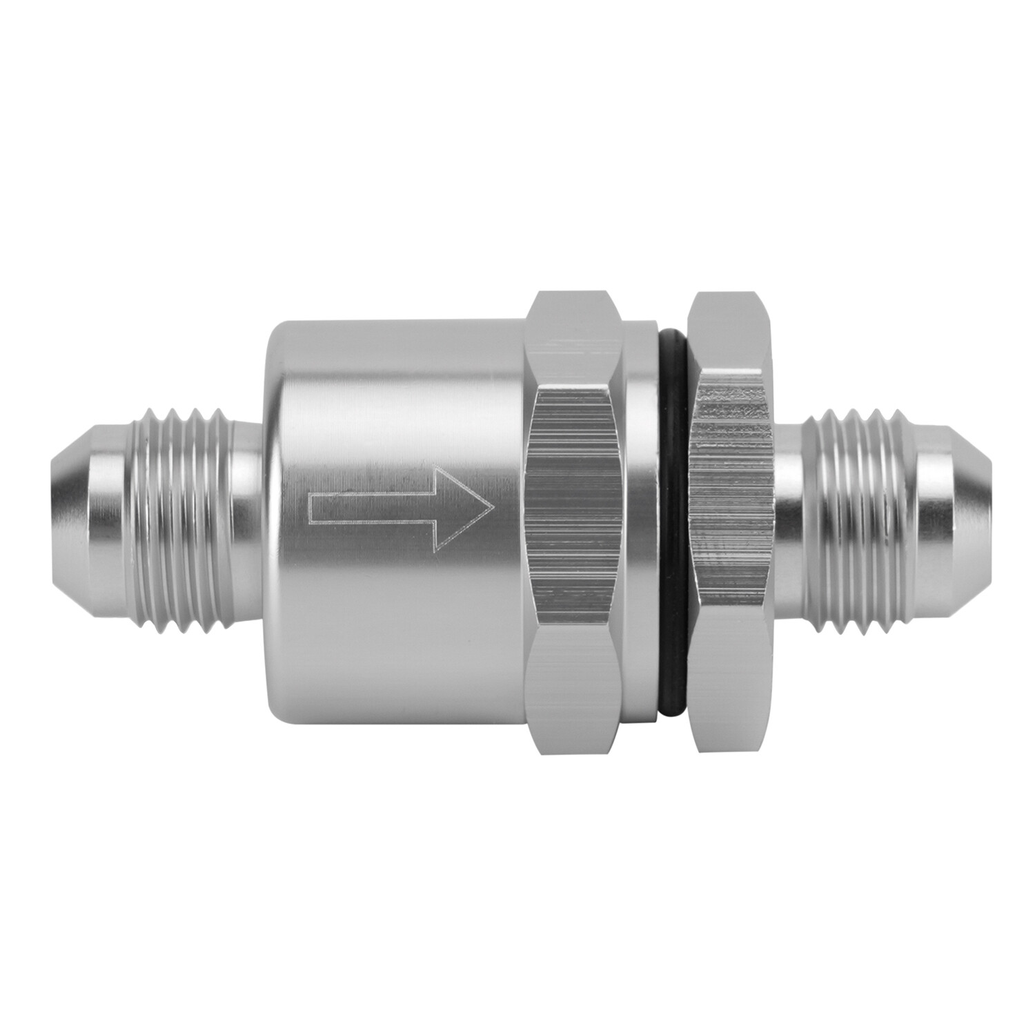 Sliver Aluminium -6 AN to AN6 Flare Inline Check Valve -Sliver