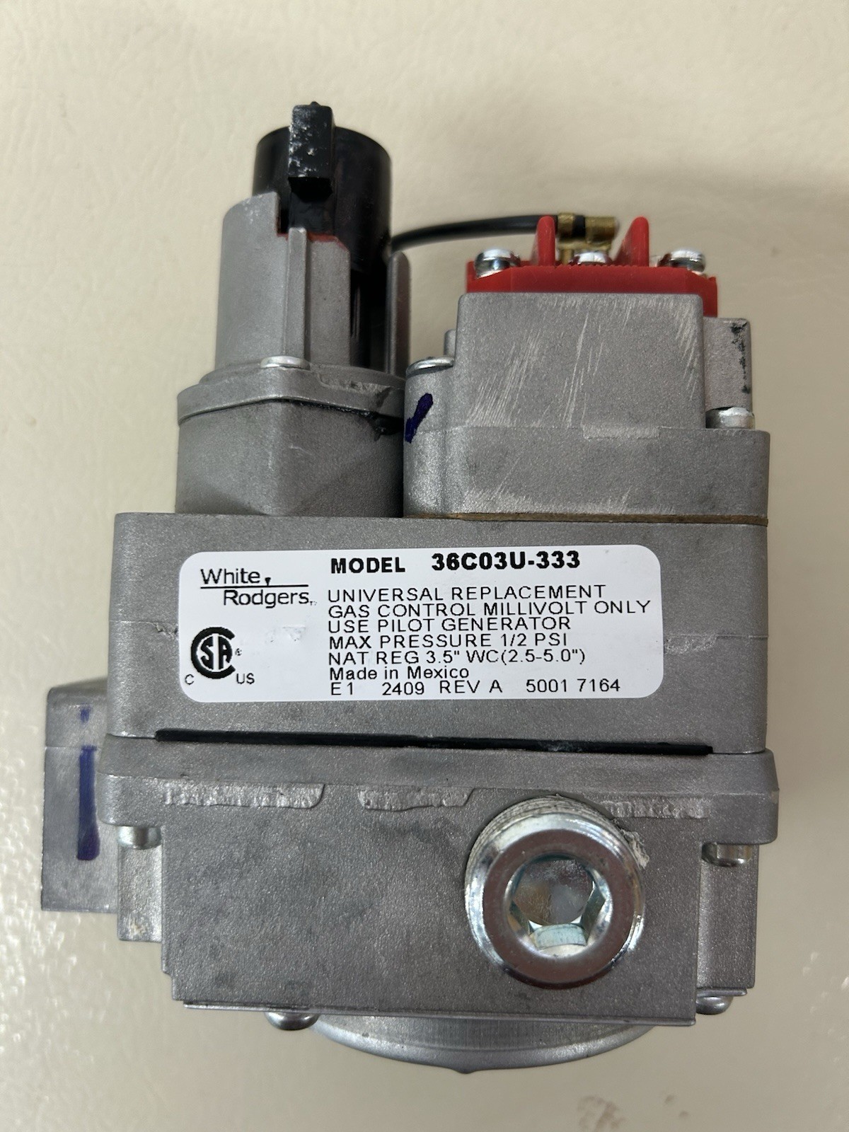 White-Rodgers 36C03U-333 Universal Gas Valve Replacement for Central Furnace