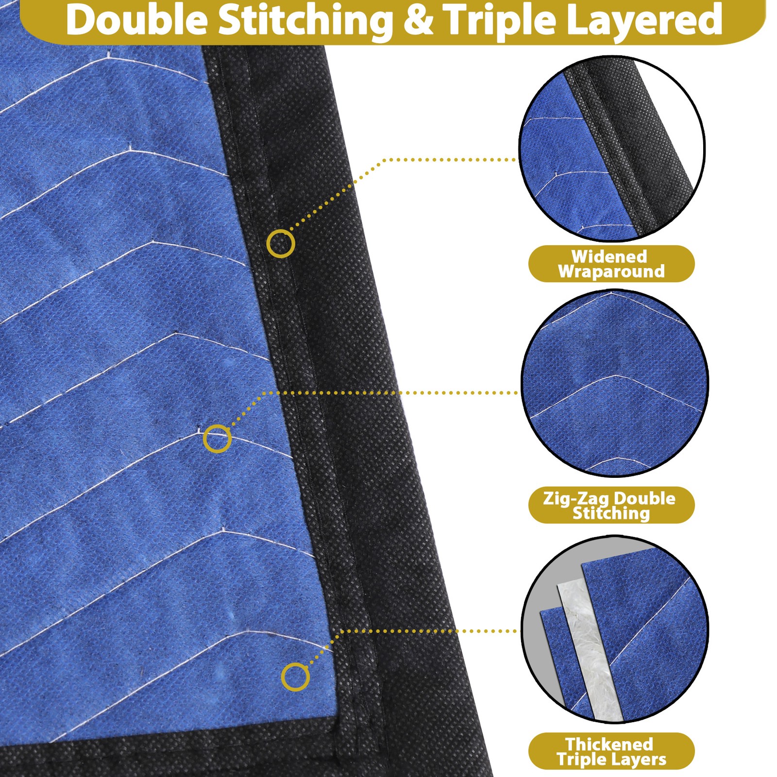 12 Heavy Duty Moving Packing Blankets Ultra Thick Pro 72″x80″ Furniture Pad Blue