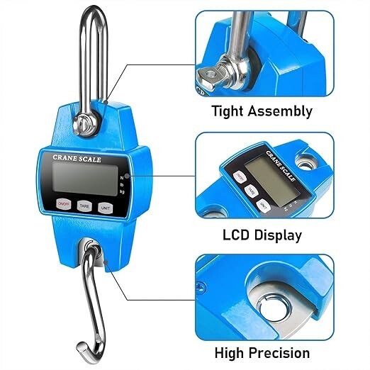 Modern Step 660lb Digital Hanging Scale with Cast Aluminum Case, Handheld 300Kg
