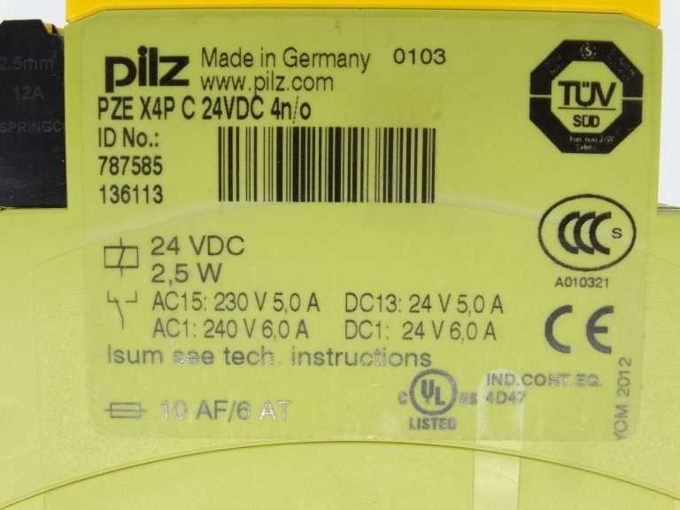 PILZ PZE-X4P-C-24VDC-4N/O RELAY