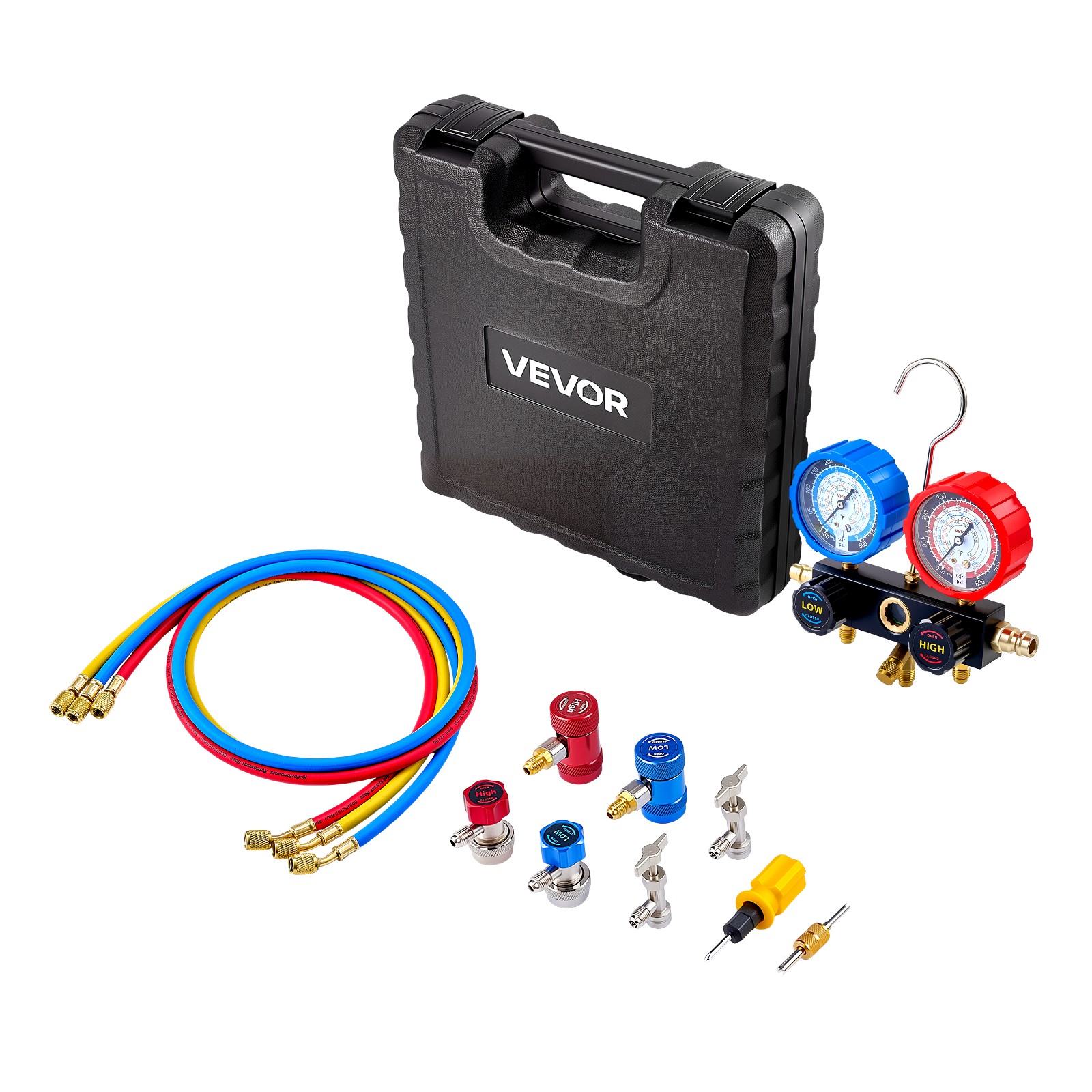VEVOR AC Manifold Gauge Set 3-Way R134a R404A R1234yf R22 Refrigeration Charging