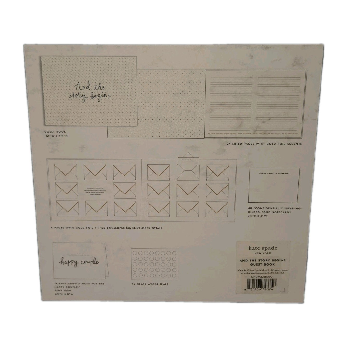 Kate Spade Wedding Guest Book Bridal Lined Pages Note Cards Envelopes Seals