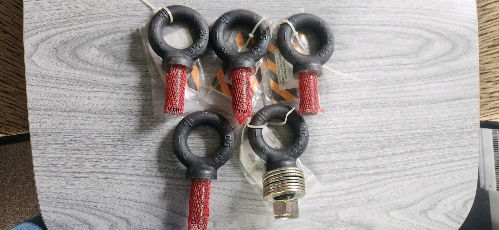 Lot of (5) Crosby Eye Bolt S279 1 x 2-1/2″ 9900253 NOS 13,300 LB WLL 8 TPI USA