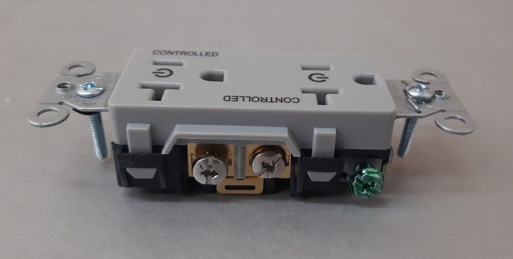 Lot of 10 Hubbell DR20C2GRY 125V 20A 2-Pole Duplex Back & Side Wired Receptacle