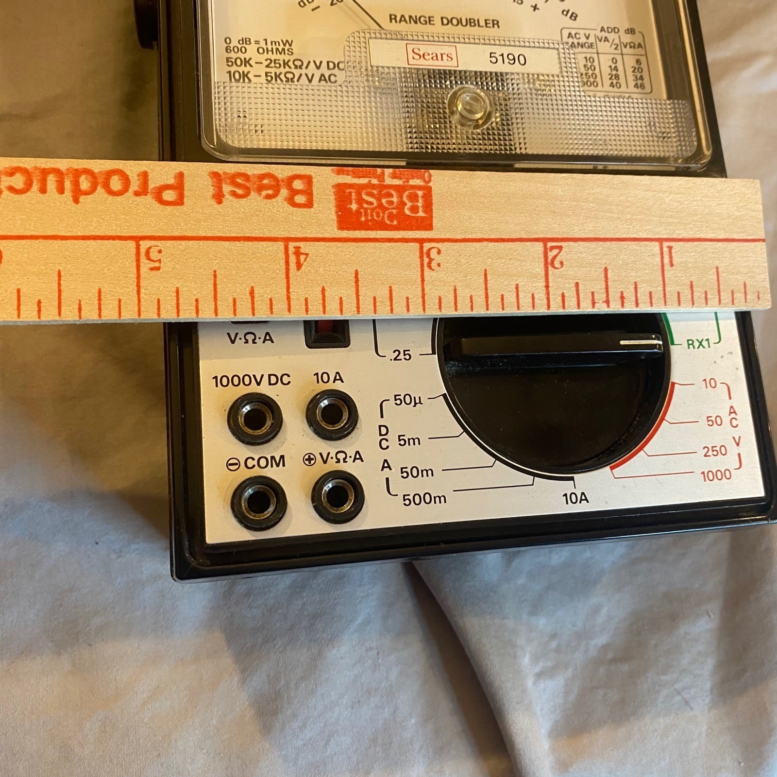 Sears 5190 Portable 43 Range VOM Multitester 50000 Ohms Volt DC Vintage Tested