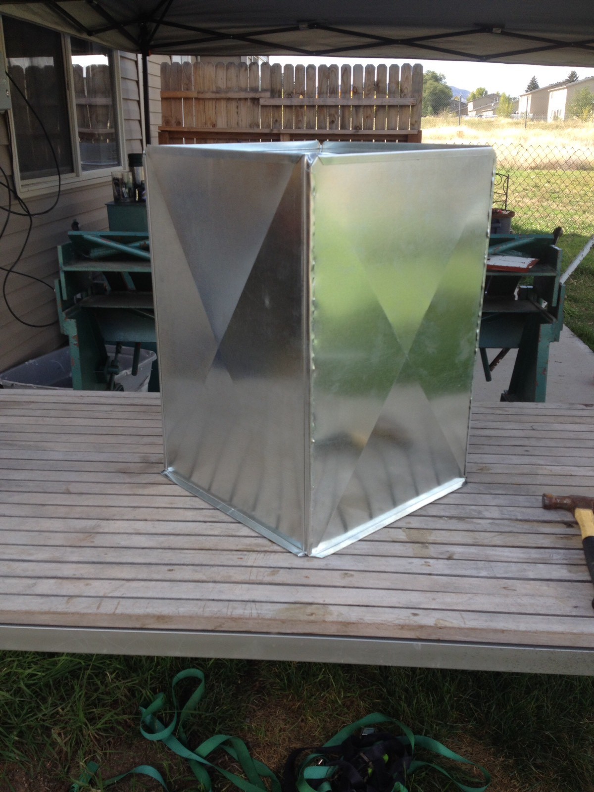 SUPPLY AIR DUCT PLENUM 16 X 14 X 12 LONG W/12 Hole GALVANIZED STEEL 26 GAUGE