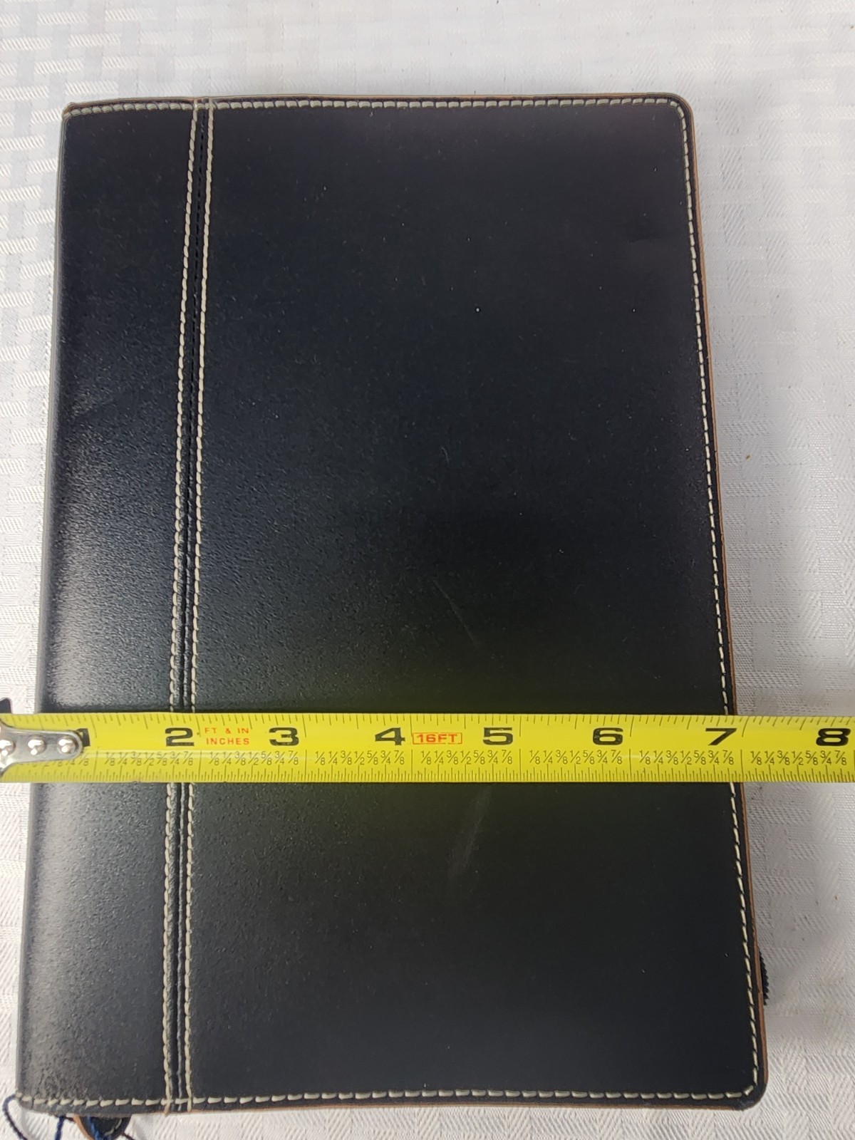 Baekgaard Rare Black Leather Zip Around Organizer Agenda Portfolio 10” X 7” NEW!