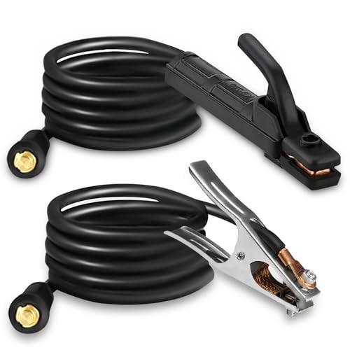 SSIMDER 300A Stick Welding Electrode Holder Set with Cable & Ground Clamp