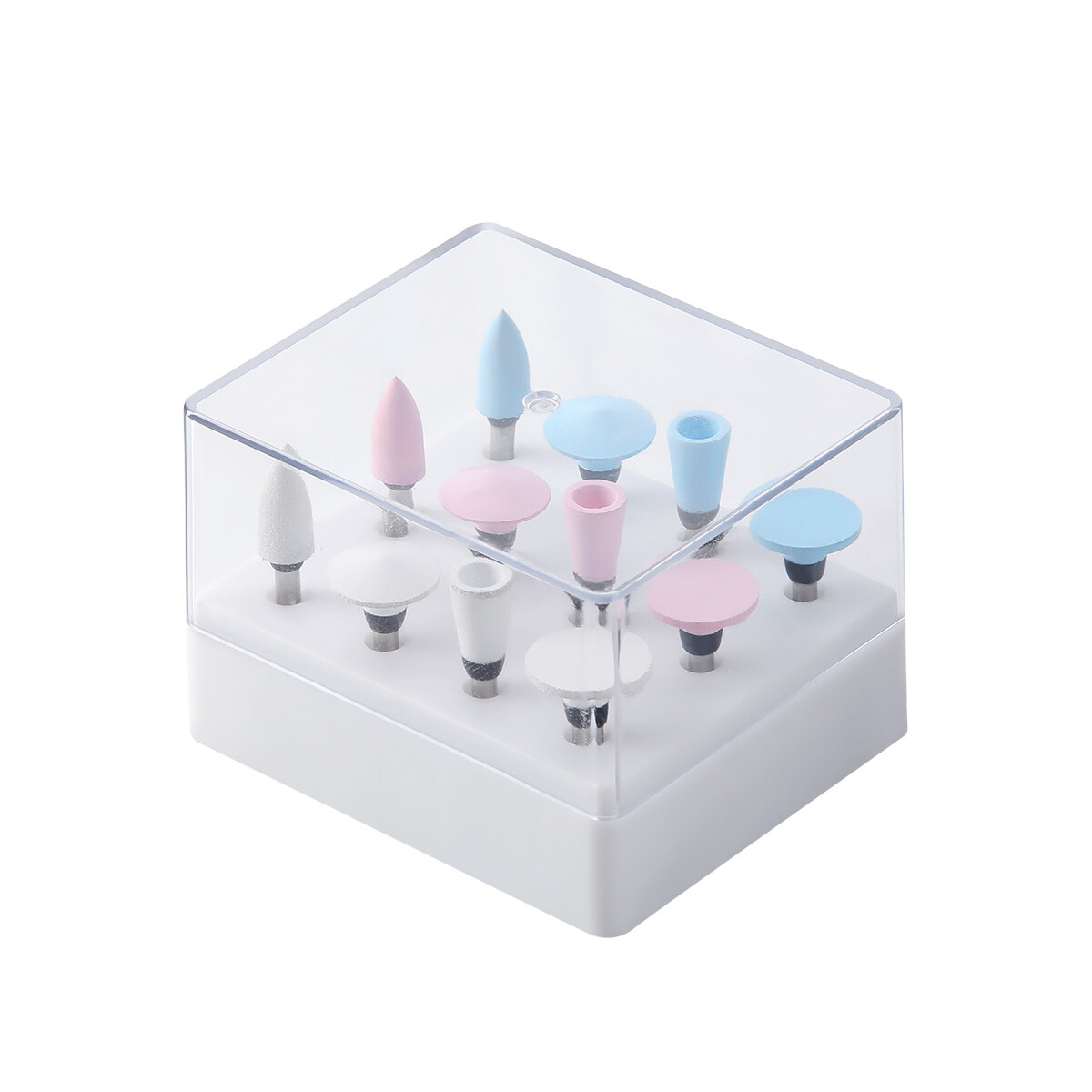 12Pcs/Box Dental Silicone Composite Polishing Burs Kit 2.35mm For Contra Angle
