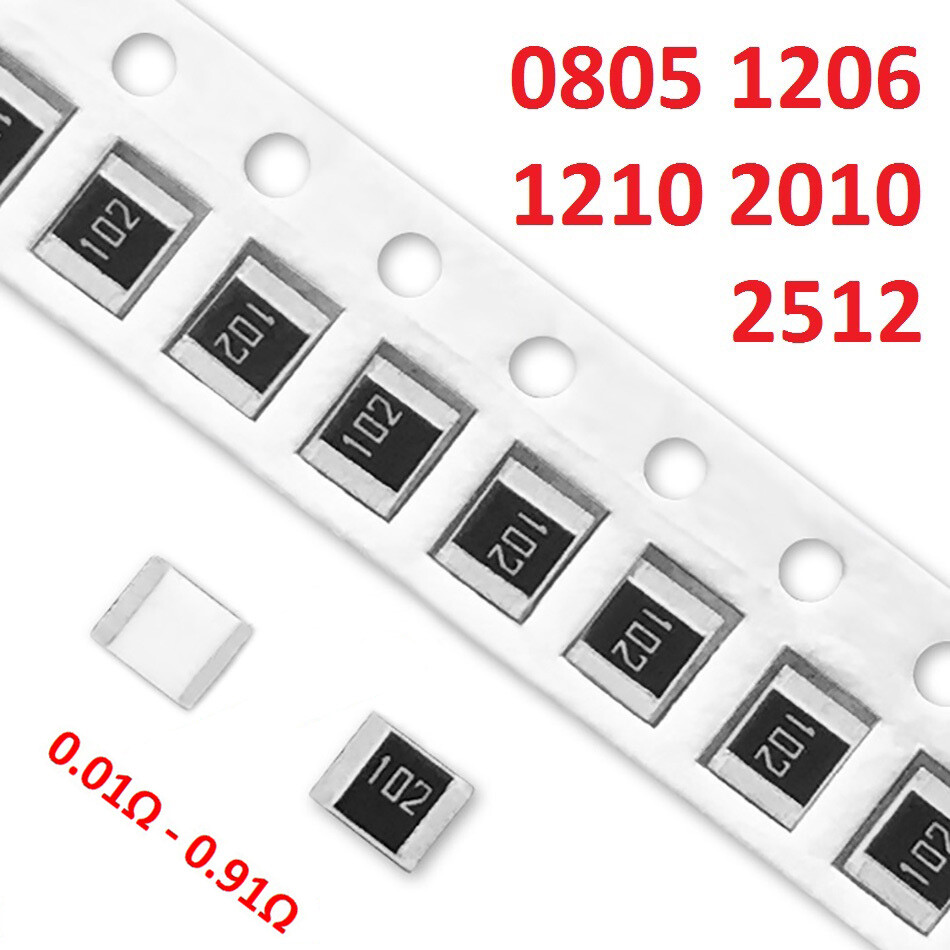 SMD/SMT 0805 1206 1210 2010 2512 Resistors Range 0.01Ω – 0.91 Ohm Low Resistance
