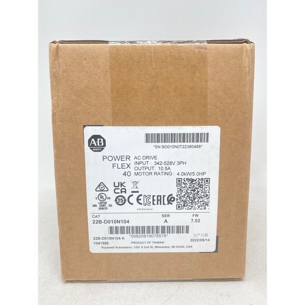 Sealed Allen-Bradley 22B-D010N104 /A PowerFlex 40 AC Drive US Free Tax