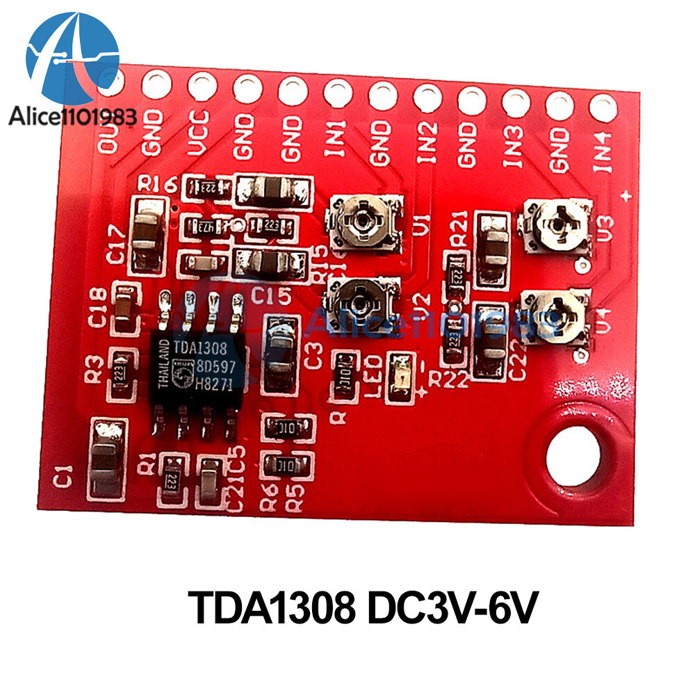 NE5532 DC6-12V / TDA1308 DC3-6V Mono 4 Channel Input Audio Mixing Board Module