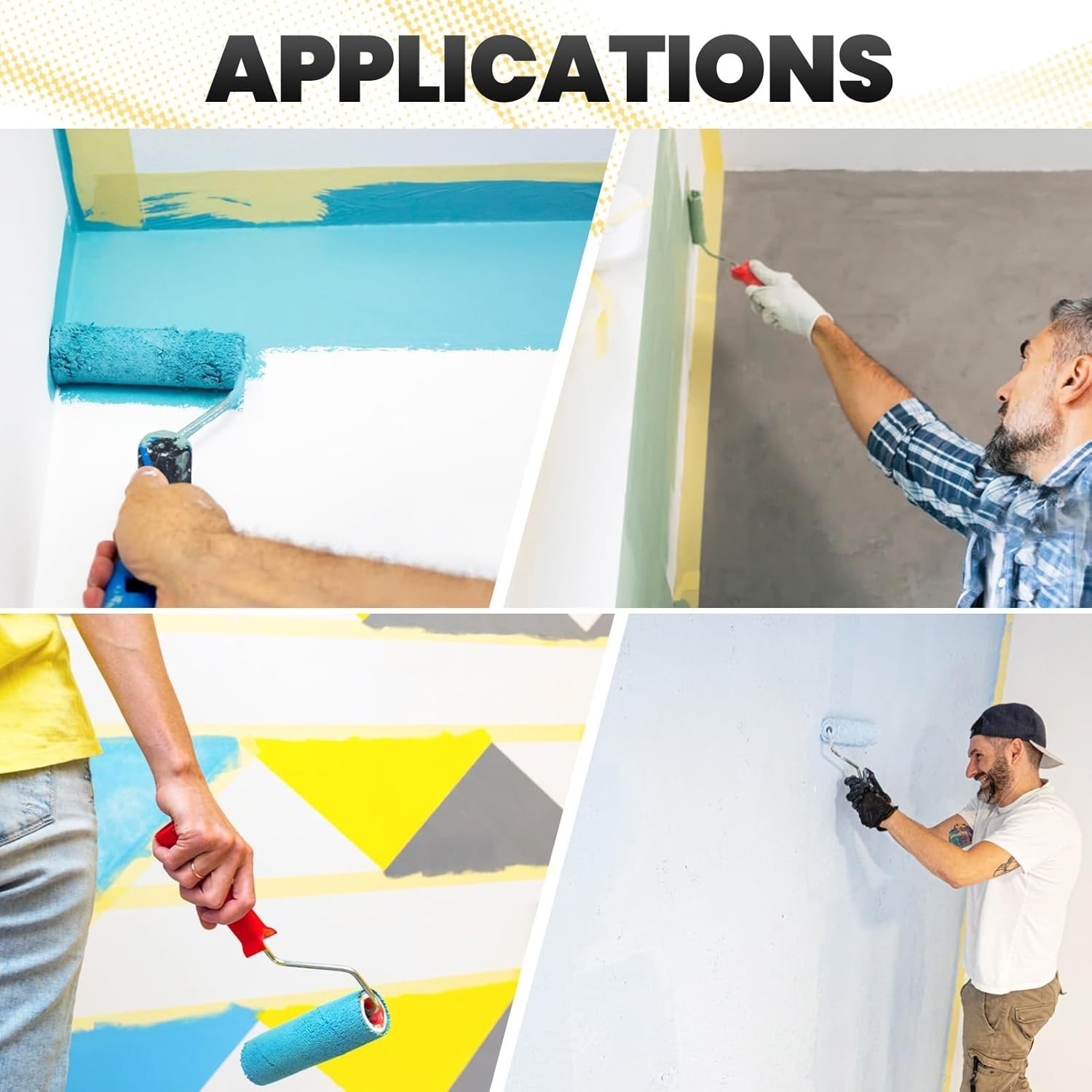 Yellow Painters Tape 14 Days Clean Remove for Home Wall Painting, Building