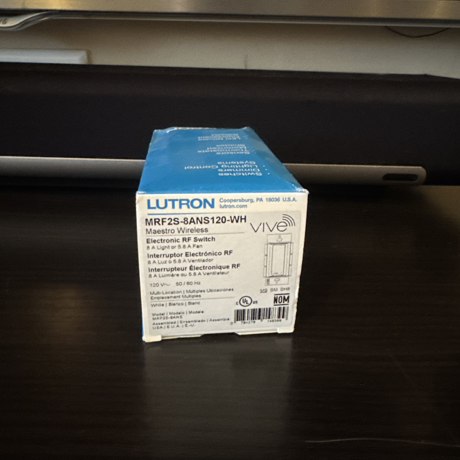 Lutron MRF2S-8ANS-120-WH Maestro Electronic RF Switch, 120V, White