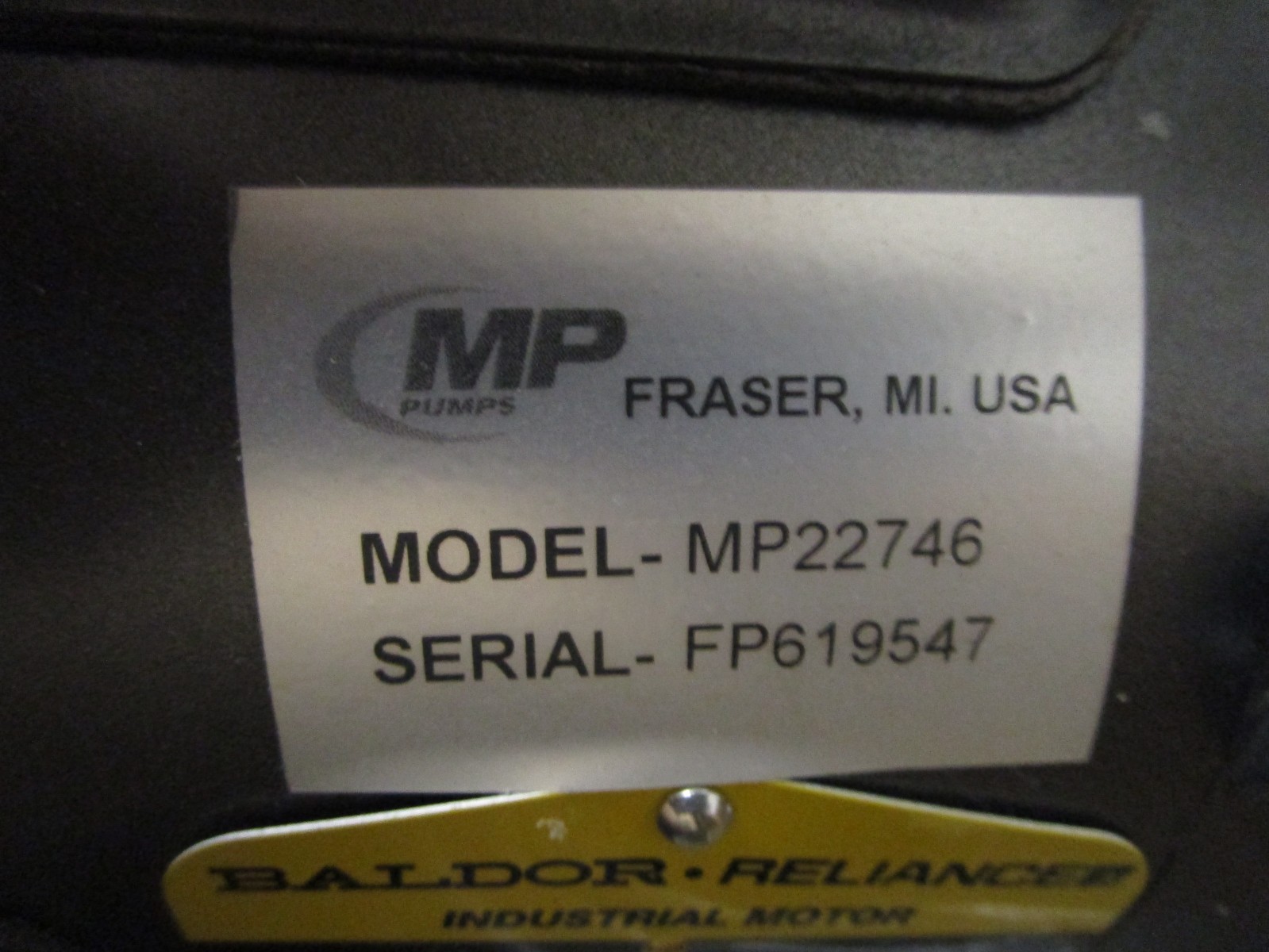 MP End Suction Centrifugal Pump and Motor Unit | MP22746 Baldor CL3405