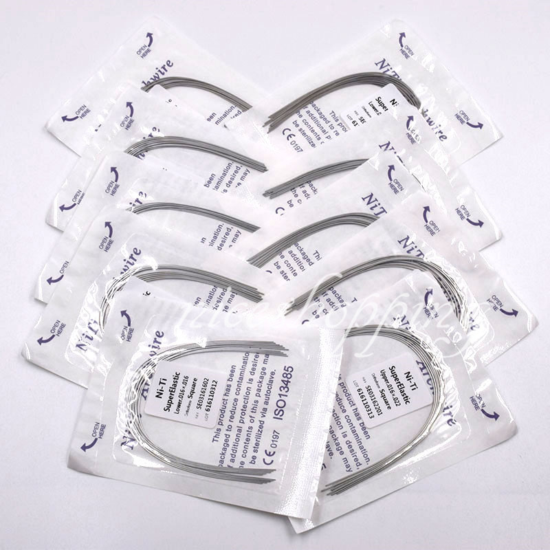 10 Packs Dental Super Elastic NITI Round Rectangular Arch Wire Ovoid/Natural