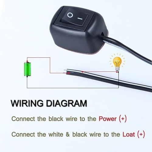 Paste Type Switch ON Off Rocker Toggle Switch 250V 12VDC S Size: 100cm (39.37)