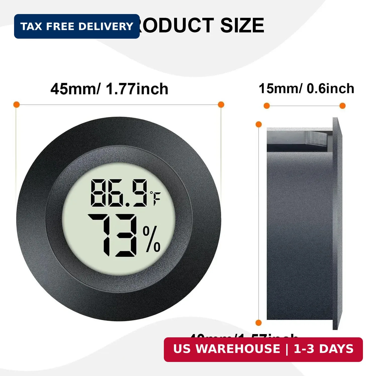 JEDEW 2 Pack Hygrometer Thermometer Digital Humidity Meter Indoor/Outdoor Humidi