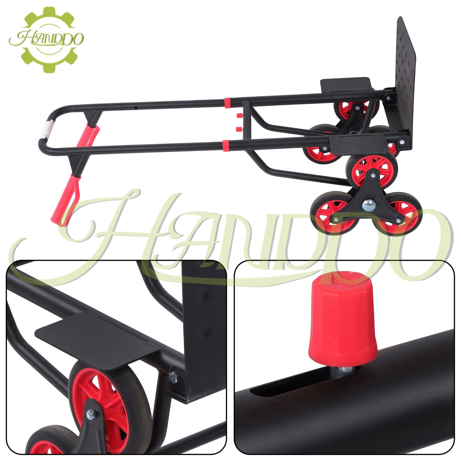 Stair Climbing Hand Truck 440lb, Heavy Duty Dolly Cart for Stairs &6″ TPR Wheels