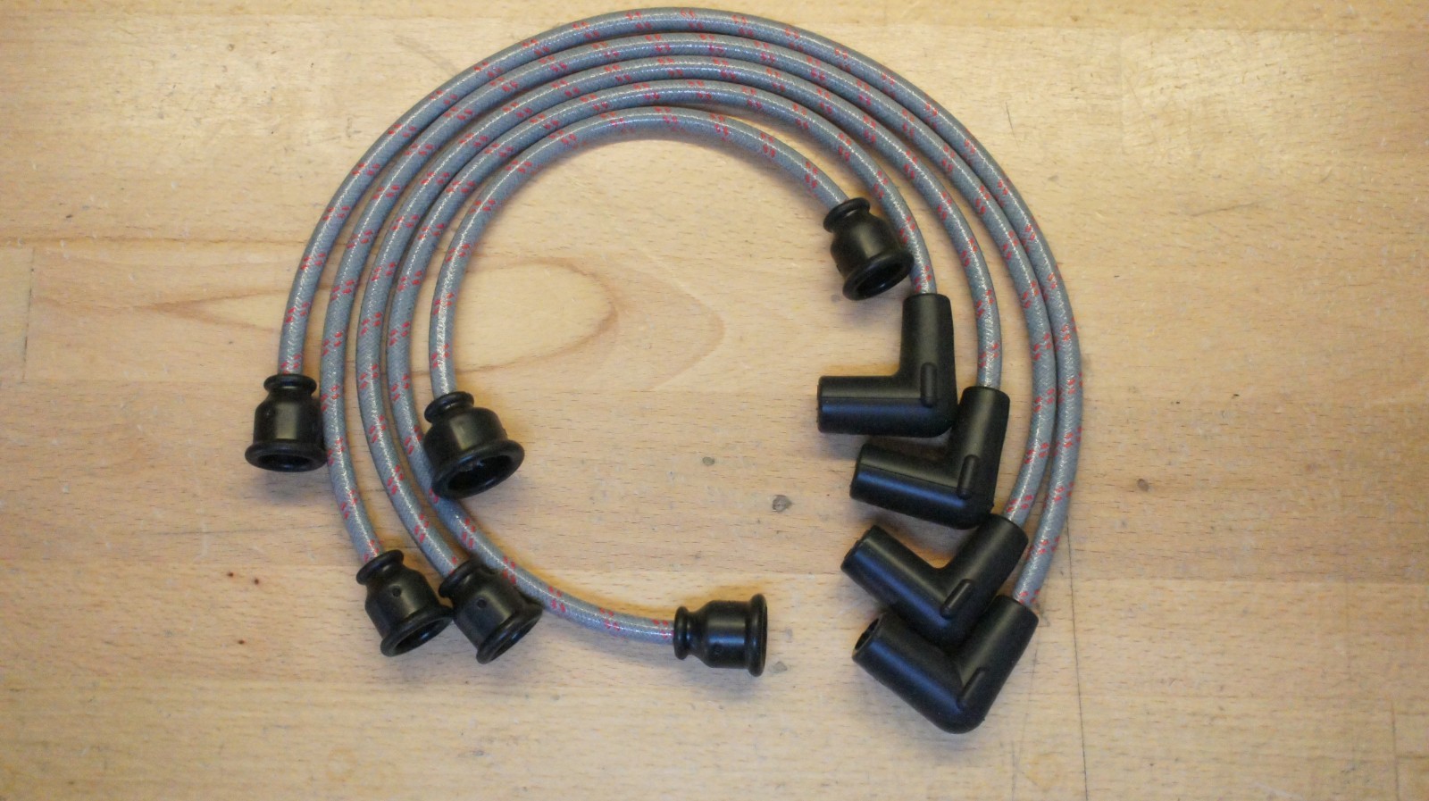 IH Gray & Red Farmall Cub Tractor Cloth Covered Copper Spark Plug Wire Set