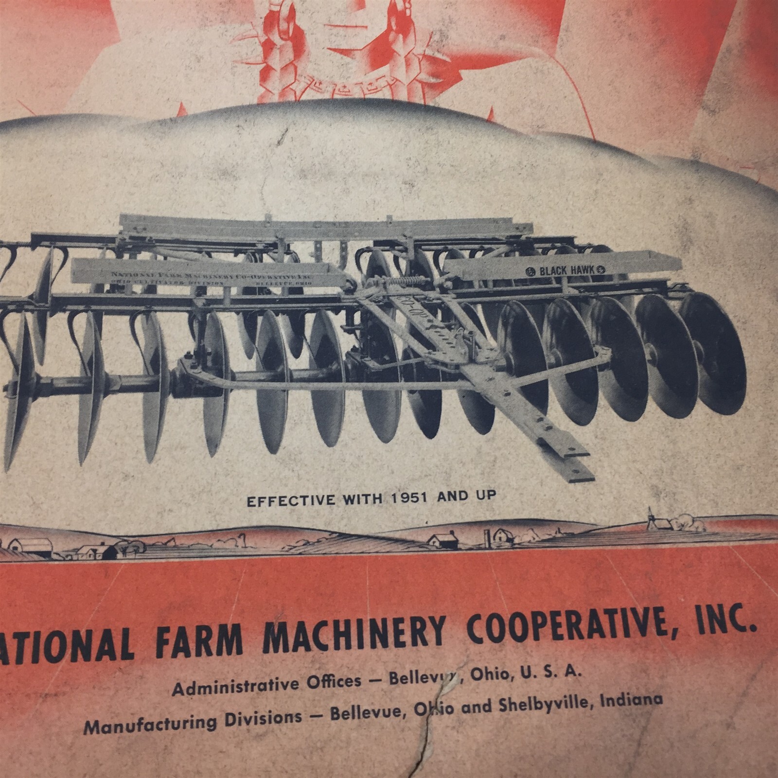 Genuine 1951 CO-OP Black Hawk Disc Harrow Owners Manual