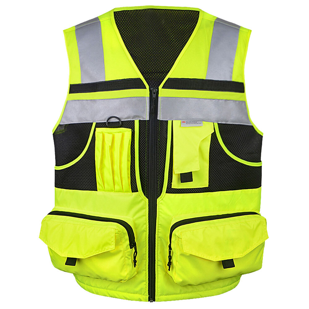 3M High-Visibility Reflective Safety Vest, Multi-Pocket, Unisex Durable M to 7X