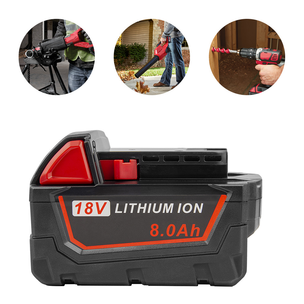 2PACK for M18 Battery Lithium Extended Capacity 8.0Ah For Milwaukee