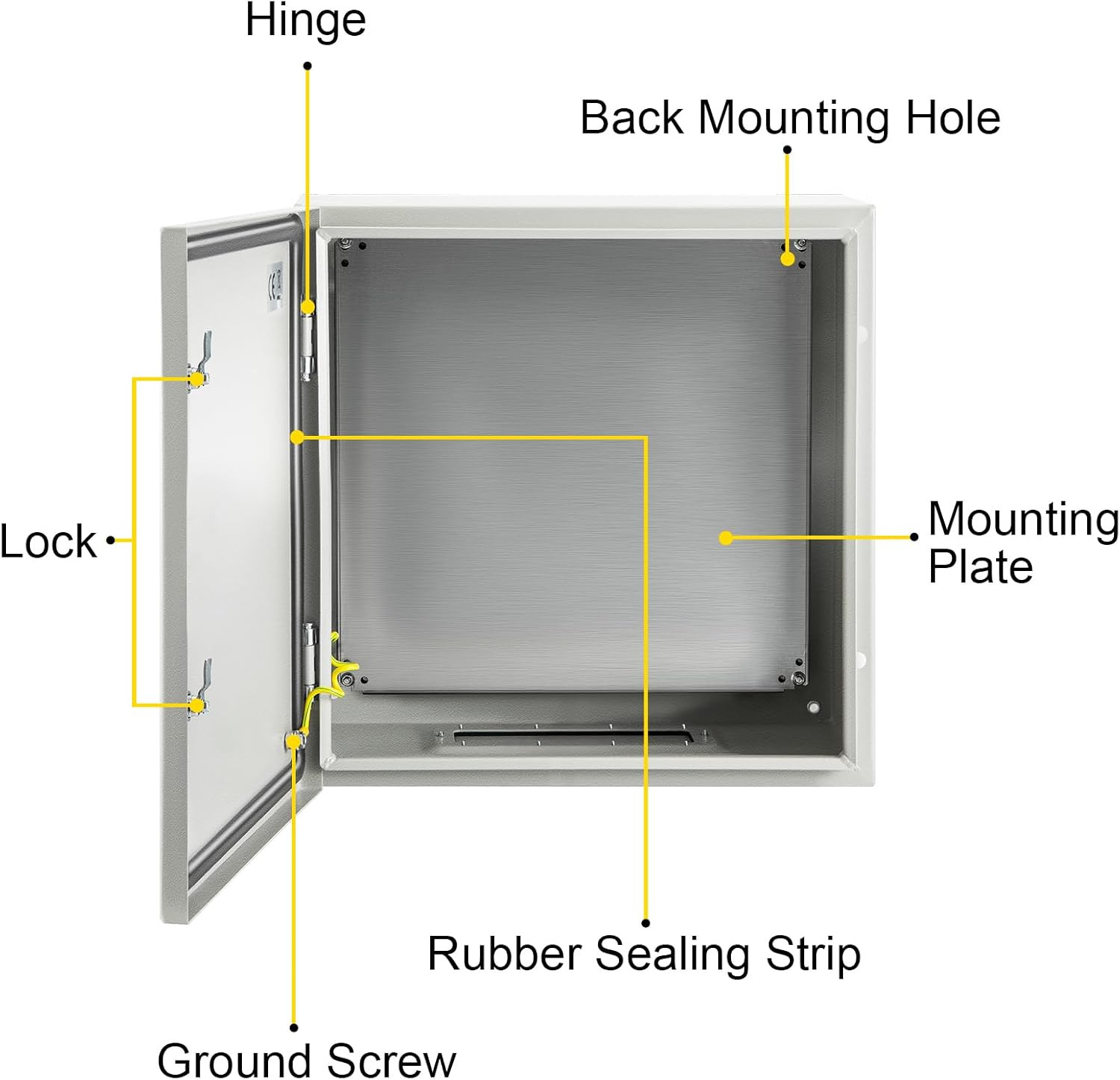 NEMA Steel Enclosure, 24 X 24 X 12» NEMA 4X Steel Electrical Box, IP66 Waterpro