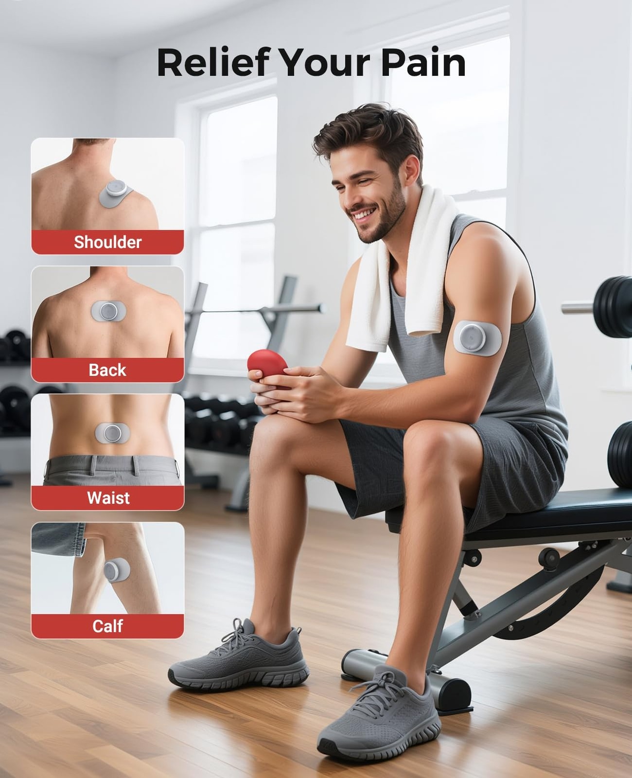 Wireless TENS Unit, Muscle Stimulator for Pain Relief, Portable TENS Machine,…