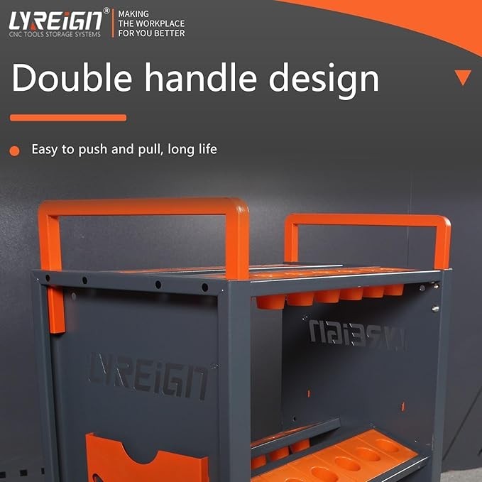 HSK63 Mobile CNC Tool Storage Cart, CNC Tool Holder Suitable for Factory Garage