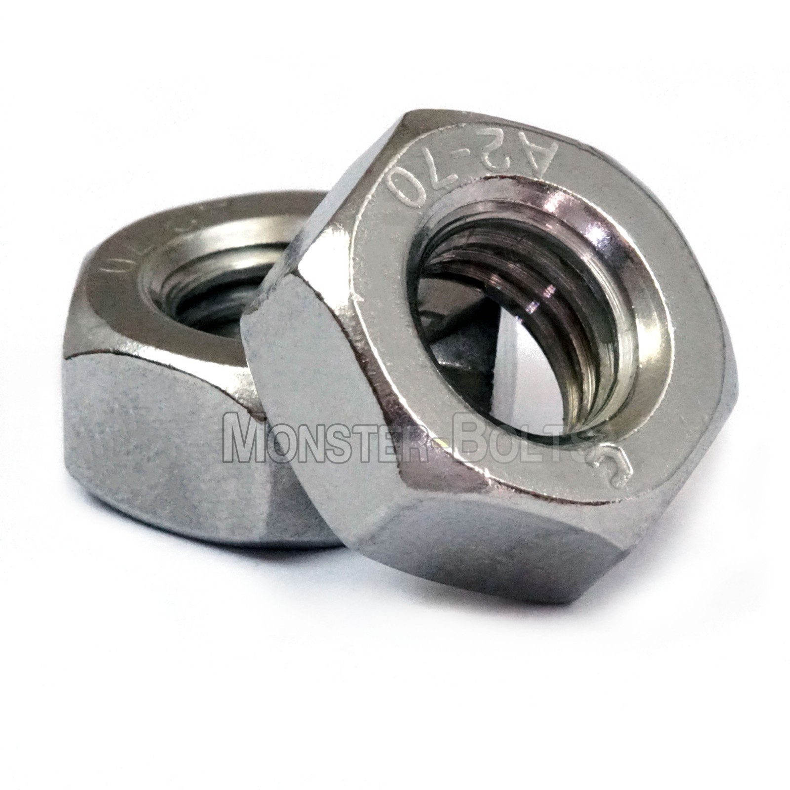 M4 – 0.70 Metric Hex Nuts, A2 / 18-8 Stainless Steel DIN 934, Coarse Thread