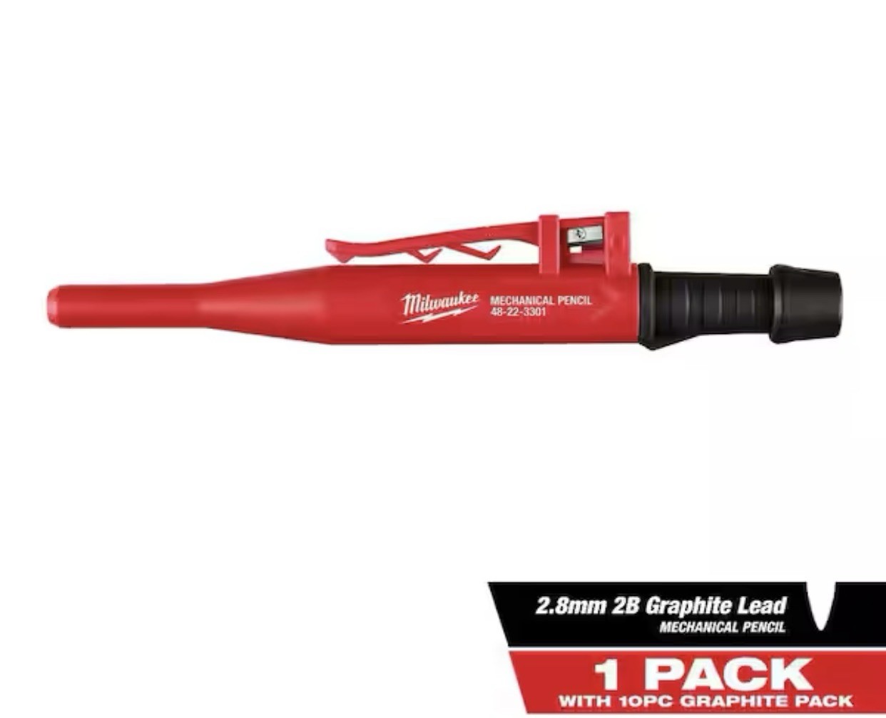 Milwaukee 48-22-3301, Mechanical Pencil w/ 10-piece Lead Pack, Impact Resistant