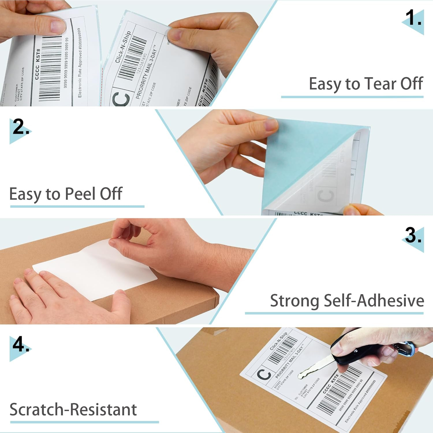 6000 Commercial Grade 4×6 Thermal Shipping Labels for Zebra & Rollo Printers