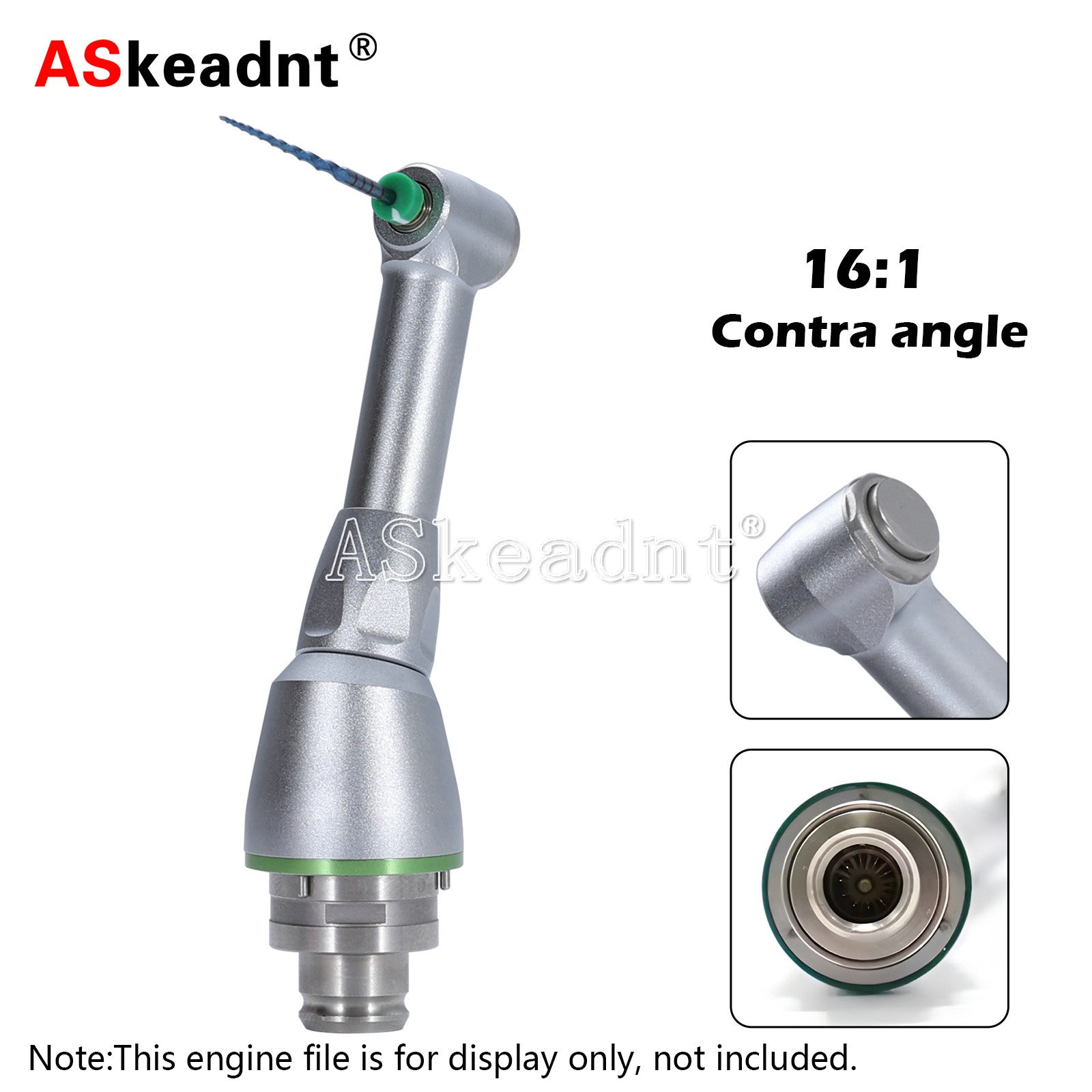 Dental 16:1 Reduction Contra Angle Head for Endodontic Motor Handpiece Push