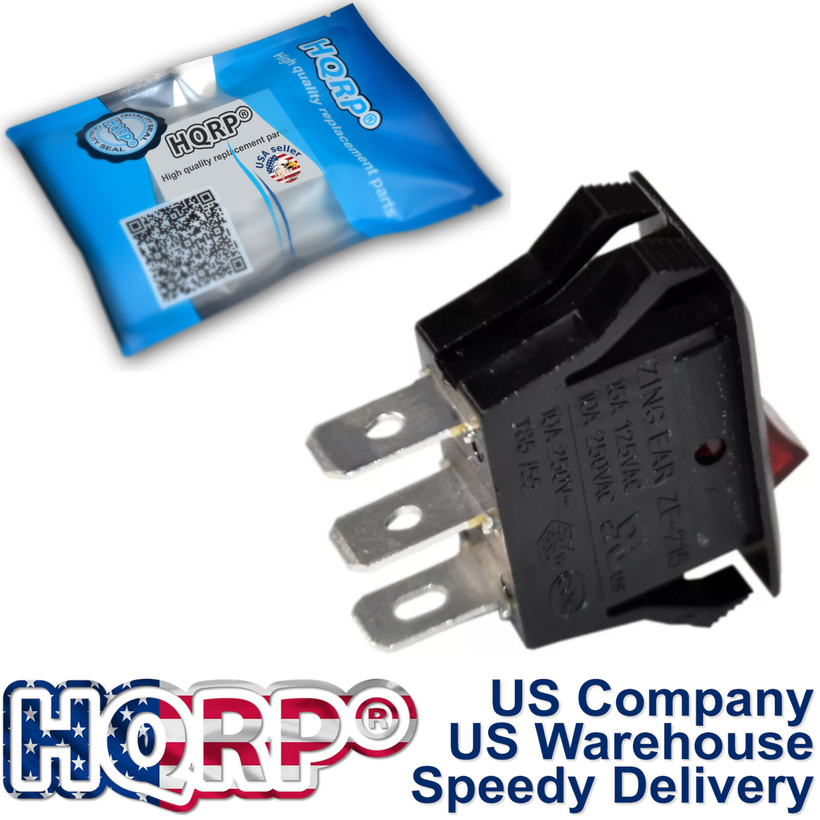 HQRP Illuminated Rocker Switch for Automotive Marine Applications Coffee Machine