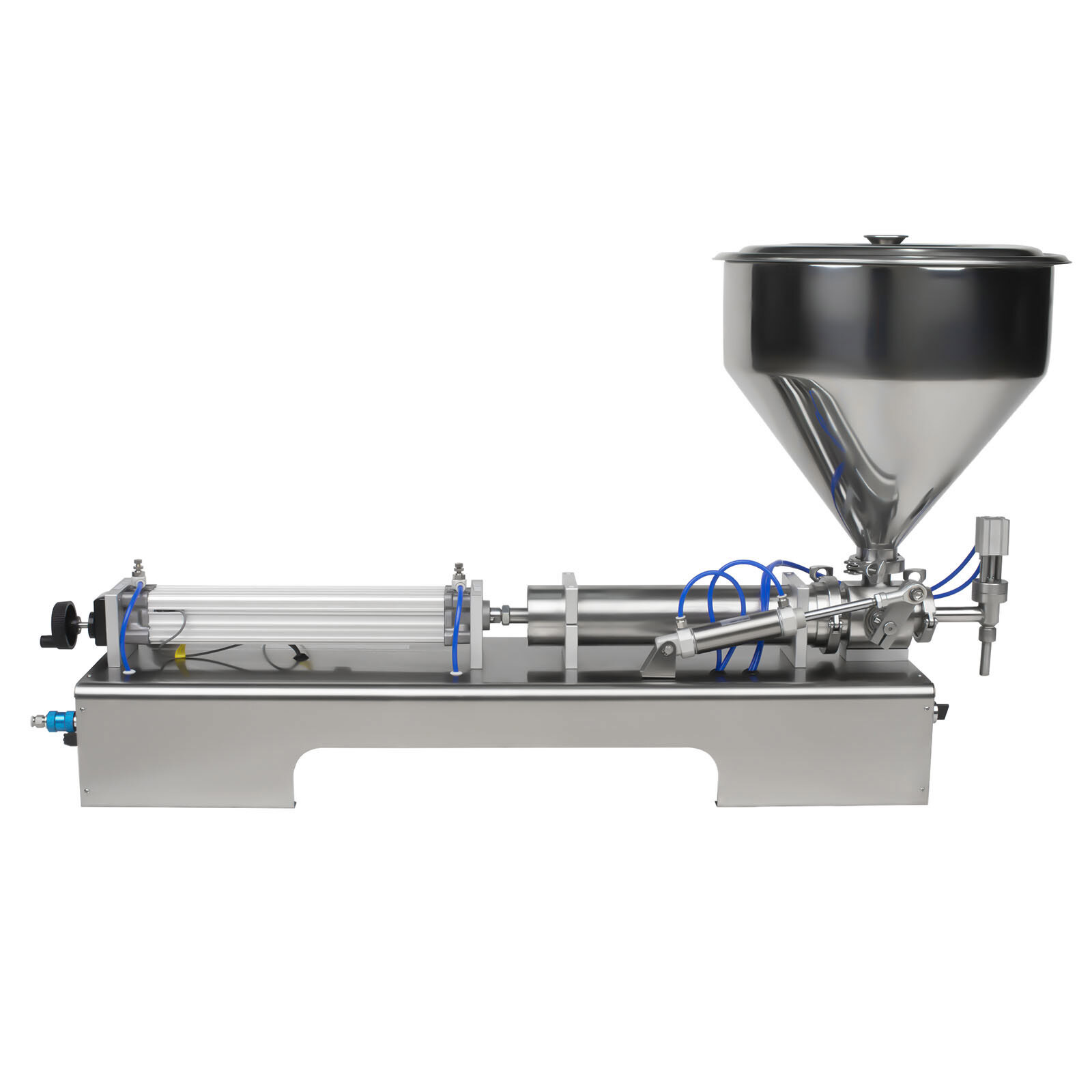100-600ml Pneumatic Liquid Paste Filling Machine Piston Bottle Filler 40L Hopper