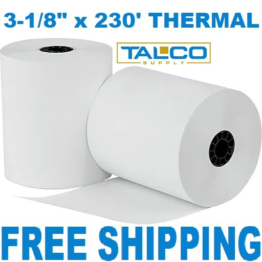 (10) 3-1/8″ x 230′ THERMAL POS RECEIPT PAPER ROLLS ~FAST FREE SHIPPING~