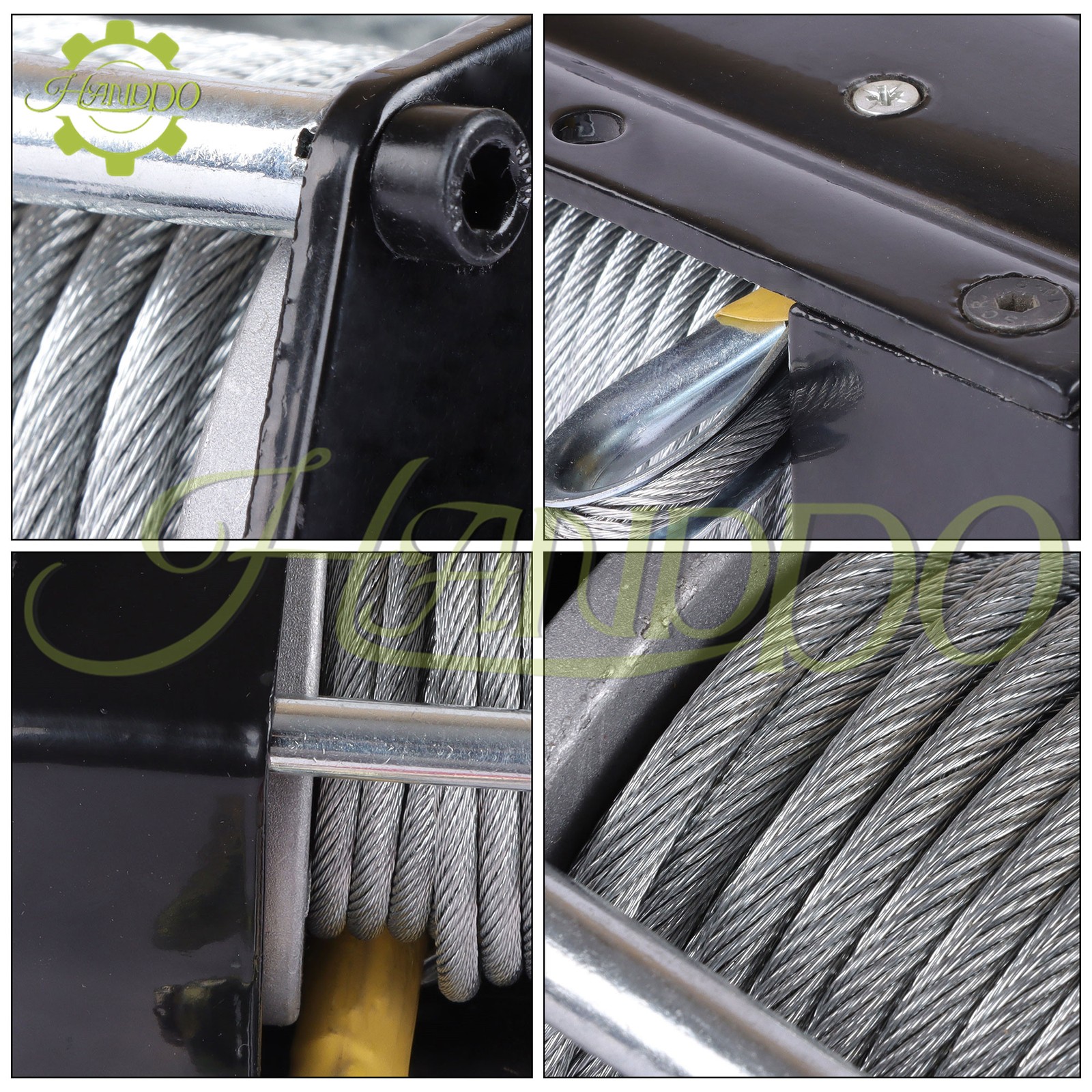 3000lbs Electric Winch 32ft Synthetic Rope 12VDC/1.3HP 2.5m Wired Remote IP55