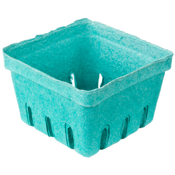 500/Case 1 Pint Green Berry Produce Fruit Basket Molded Pulp Cardboard Container