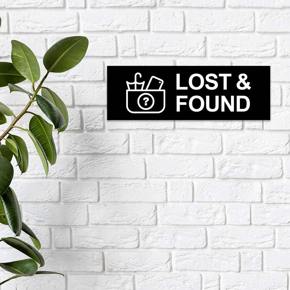 Basic Lost And Found Sign Brushed Gold – Large