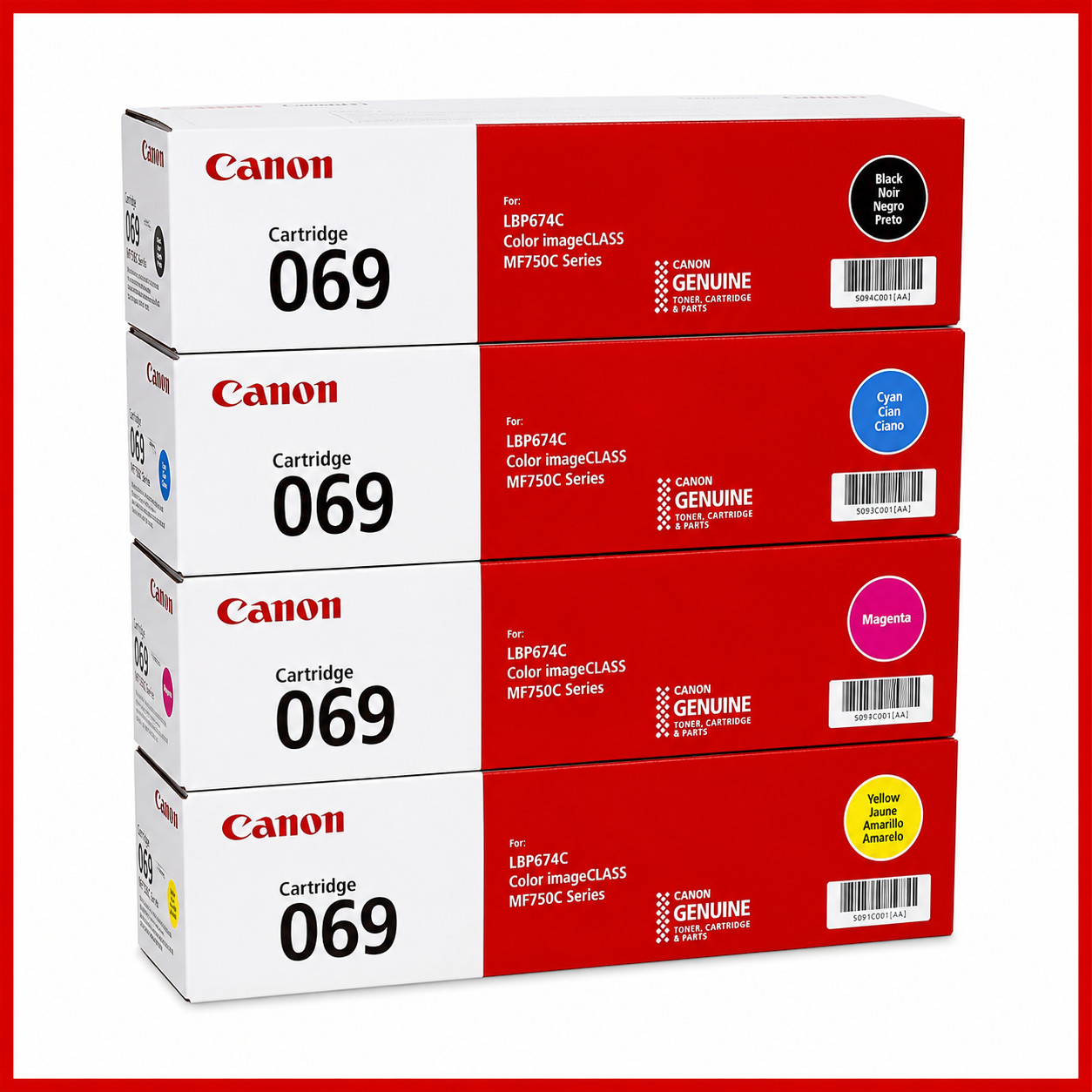 Genuine Canon 069 Toner Cartridges (BLACK/CYAN/MAGENTA/YELLOW) 4 PACK BRAND NEW✅