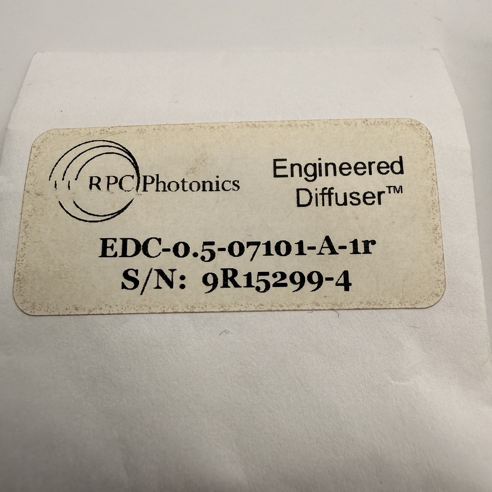 RPC Photonics Engineered Diffuser EDC-0.5-07101-A-1R , optical component