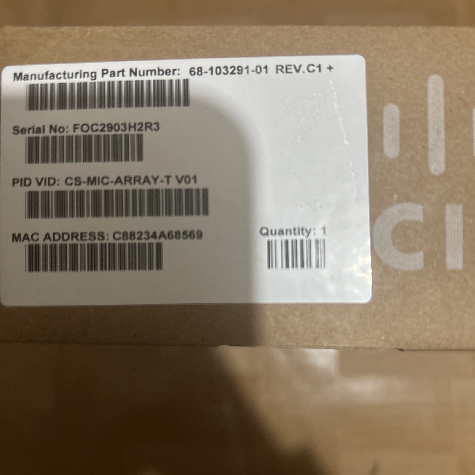 CISCO CS-MIC-ARRAY-T Table Microphone Pro Video Conferencing Multi-directional