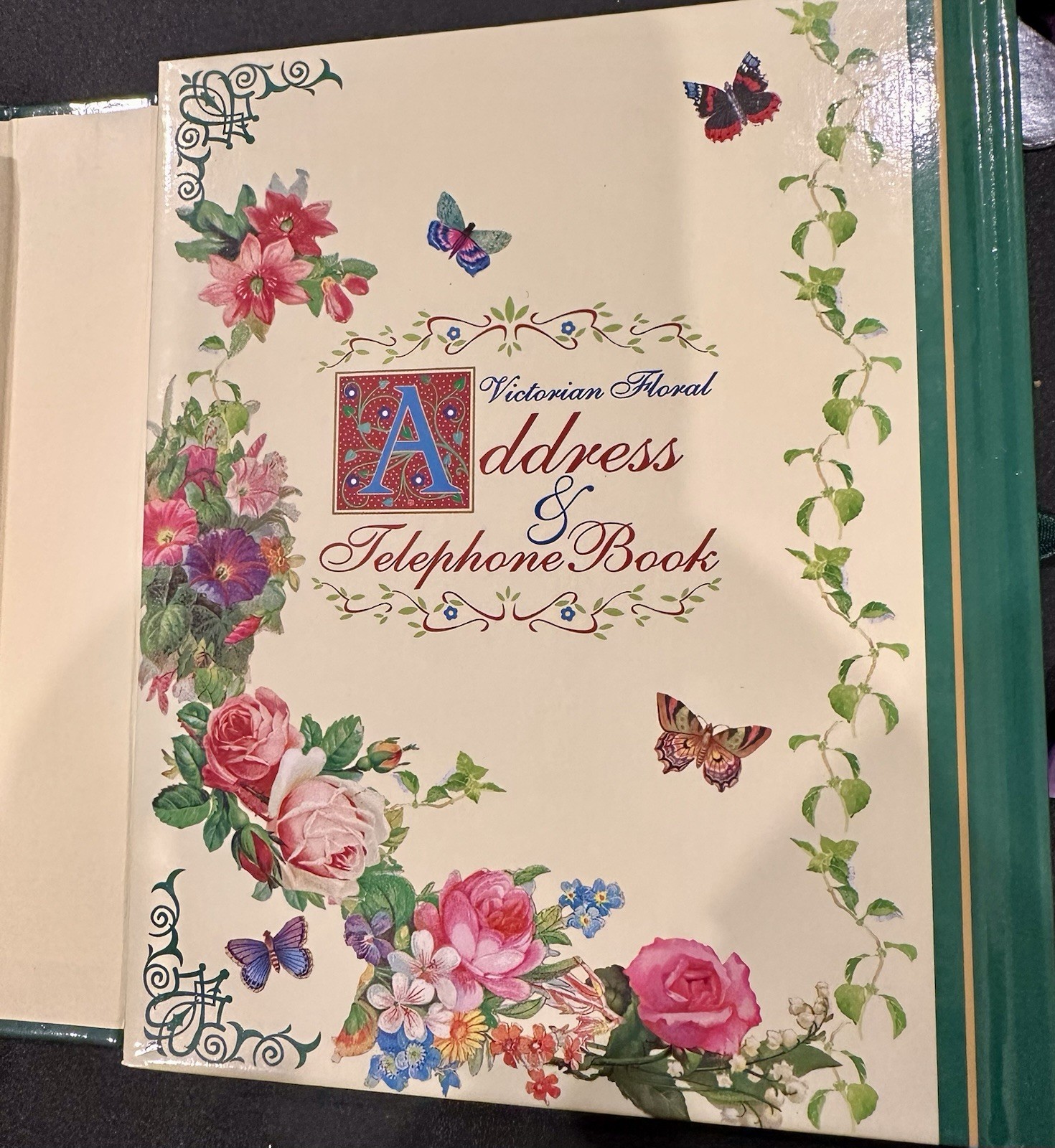 Vintage Victorian Floral Address Telephone & Birthday Book Box Set 90s Waverley