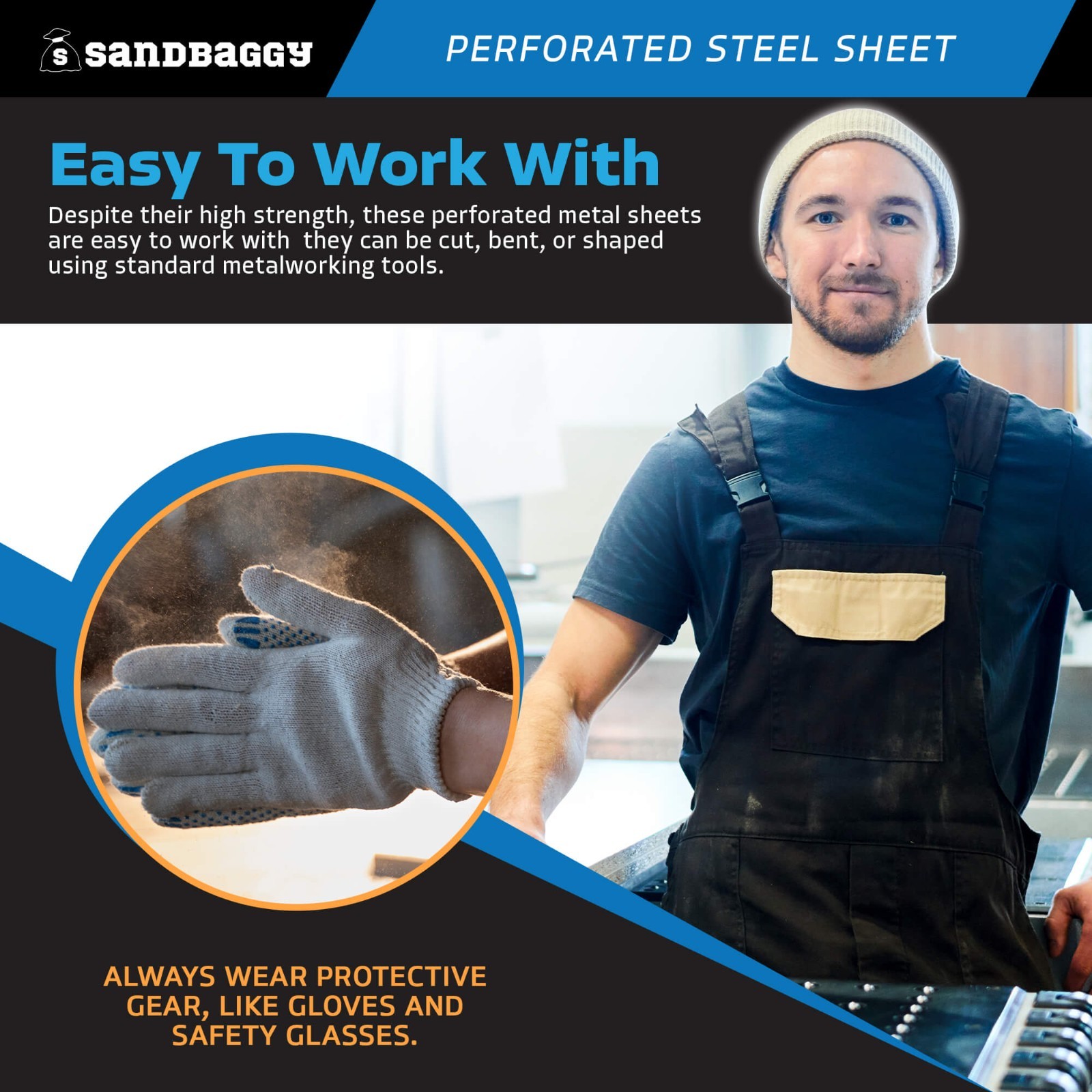 Sandbaggy Perforated Steel Sheet 24″ x 48″ – Perforated Metal Sheet – 20 Gauge