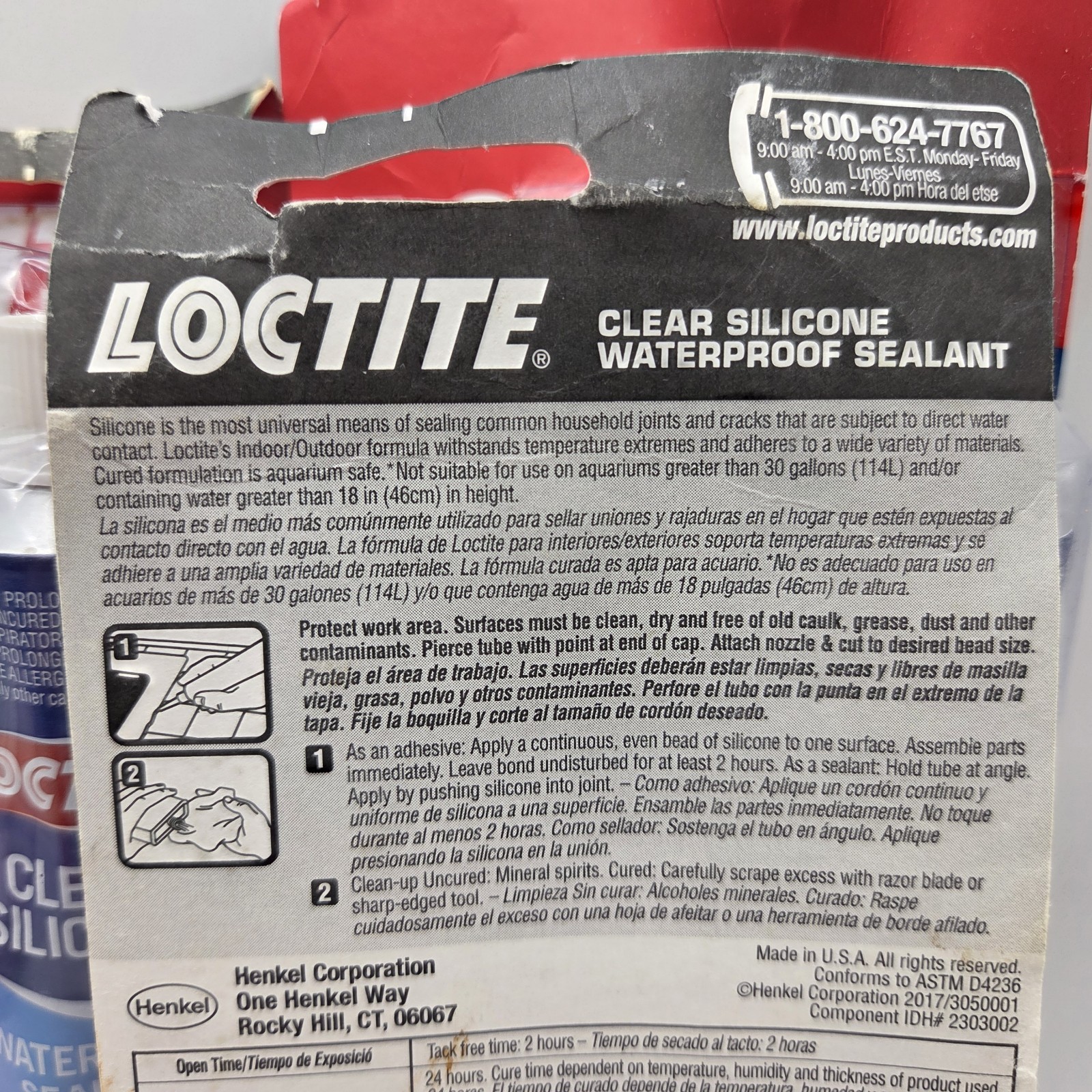 Loctite Clear Silicone Waterproof Sealant Lot of 4 2.7 oz Transparent